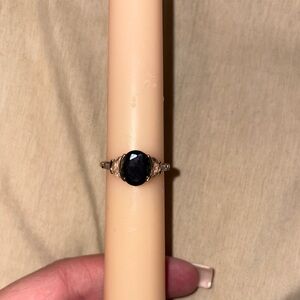 Black onyx  Gold Ring